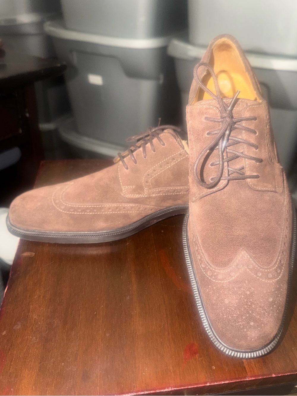 Cole Haan Brown Suede Wingtip w/Nike Air SZ 8 Oxfords(126)